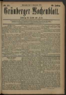 Grünberger Wochenblatt: Zeitung für Stadt und Land, No. 133. (5. November 1884)