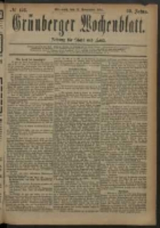 Gr&uuml;nberger Wochenblatt: Zeitung f&uuml;r Stadt und Land, No. 136. (12. November 1884)