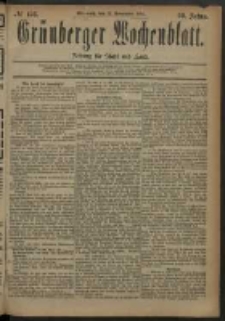 Grünberger Wochenblatt: Zeitung für Stadt und Land, No. 136. (12. November 1884)
