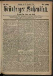 Grünberger Wochenblatt: Zeitung für Stadt und Land, No. 144. (30. November 1884)