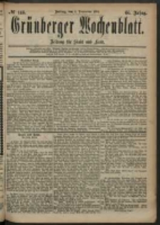 Gr&uuml;nberger Wochenblatt: Zeitung f&uuml;r Stadt und Land, No. 146. (5. December 1884)