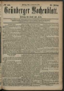 Grünberger Wochenblatt: Zeitung für Stadt und Land, No. 146. (5. December 1884)