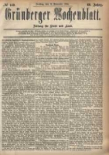 Grünberger Wochenblatt: Zeitung für Stadt und Land, No. 149. (12. December 1884)