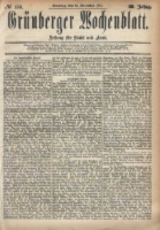 Grünberger Wochenblatt: Zeitung für Stadt und Land, No. 150. (14. December 1884)