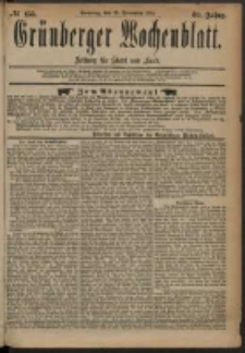 Grünberger Wochenblatt: Zeitung für Stadt und Land, No. 155. (28. December 1884)