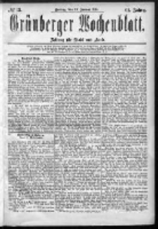 Grünberger Wochenblatt: Zeitung für Stadt und Land, No. 13. (30. Januar 1885)