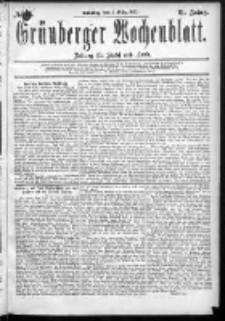 Grünberger Wochenblatt: Zeitung für Stadt und Land, No. 26. (1. März 1885)