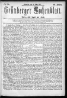 Grünberger Wochenblatt: Zeitung für Stadt und Land, No. 32. (15. März 1885)