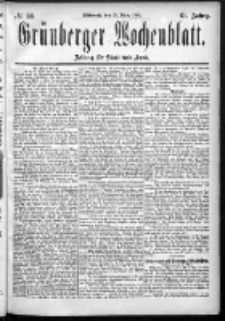 Grünberger Wochenblatt: Zeitung für Stadt und Land, No. 36. (25. März 1885)