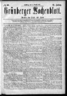 Grünberger Wochenblatt: Zeitung für Stadt und Land, No. 40. (3. April 1885)