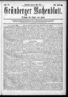 Grünberger Wochenblatt: Zeitung für Stadt und Land, No. 56. (10. Mai 1885)