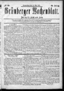 Grünberger Wochenblatt: Zeitung für Stadt und Land, No. 58. (14. Mai 1885)