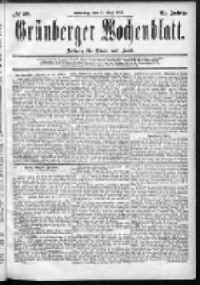 Grünberger Wochenblatt: Zeitung für Stadt und Land, No. 59. (17. Mai 1885)