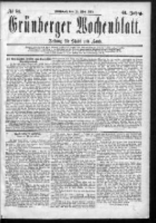 Grünberger Wochenblatt: Zeitung für Stadt und Land, No. 63. (27. Mai 1885)