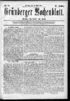 Grünberger Wochenblatt: Zeitung für Stadt und Land, No. 64. (29. Mai 1885)