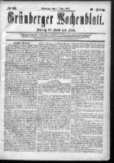 Grünberger Wochenblatt: Zeitung für Stadt und Land, No. 68. (7. Juni 1885)