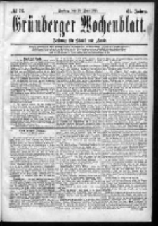 Grünberger Wochenblatt: Zeitung für Stadt und Land, No. 76. (26. Juni 1885)