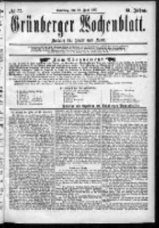 Grünberger Wochenblatt: Zeitung für Stadt und Land, No. 77. (28. Juni 1885)