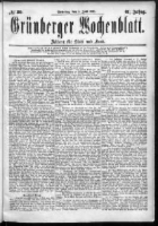 Grünberger Wochenblatt: Zeitung für Stadt und Land, No. 80. (5. Juli 1885)