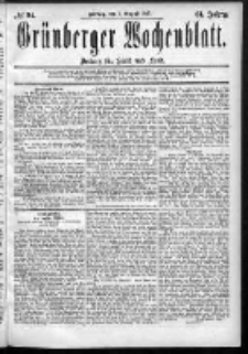 Grünberger Wochenblatt: Zeitung für Stadt und Land, No. 94. (7. August 1885)