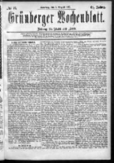 Grünberger Wochenblatt: Zeitung für Stadt und Land, No. 95. (9. April 1885)