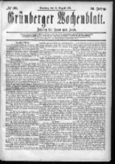Grünberger Wochenblatt: Zeitung für Stadt und Land, No. 101. (23. August 1885)