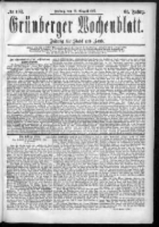 Grünberger Wochenblatt: Zeitung für Stadt und Land, No. 103. (28. August 1885)