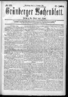 Grünberger Wochenblatt: Zeitung für Stadt und Land, No. 122. (11. October 1885)