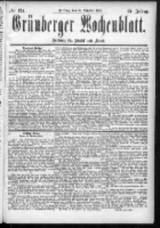 Grünberger Wochenblatt: Zeitung für Stadt und Land, No. 124. (16. October 1885)