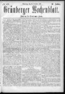 Grünberger Wochenblatt: Zeitung für Stadt und Land, No. 125. (18. October 1885)