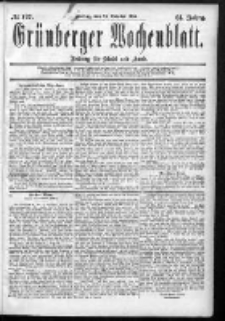 Grünberger Wochenblatt: Zeitung für Stadt und Land, No. 127. (23. October 1885)