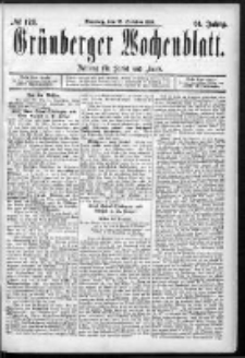 Grünberger Wochenblatt: Zeitung für Stadt und Land, No. 128. (25. Dezember 1885)