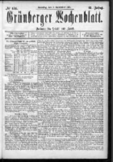 Grünberger Wochenblatt: Zeitung für Stadt und Land, No. 134. (8. November 1885)