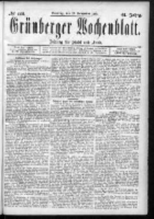 Grünberger Wochenblatt: Zeitung für Stadt und Land, No. 140. (22. November 1885)