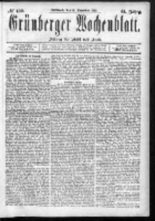 Grünberger Wochenblatt: Zeitung für Stadt und Land, No. 150. (16. December 1885)