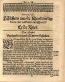 Schlesiens curioser Denckwürdigkeiten, oder vollkommene Chronica, Erster Theil