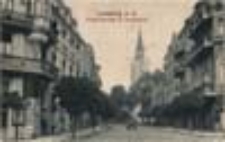 Gorz&oacute;w Wlkp. / Landsberg a. W.; Friedebergerstra&szlig;e mit Garnisonkirche