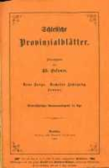 Schlesische Provinzialblätter. Neue folge. Sechster jahrgang. Januar.