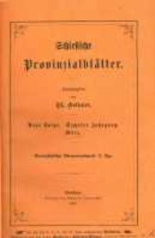 Schlesische Provinzialblätter. Neue folge. Sechster jahrgang. März.