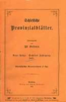 Schlesische Provinzialblätter. Neue folge. Sechster jahrgang. Juli.