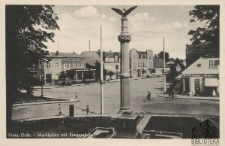 Witnica / Vietz (Ostbahn); Marktplatz mit Siegessäule