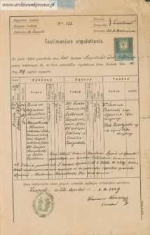 Alfred Mieczysław Manasterski - akt ślubu