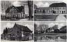 Wich&oacute;w /  Weichau; Molkerei; Gasth. u. Fleischerei R. G&uuml;bner; Ev. Schule; Schlo&szlig; Ob.-Weichau mit Teichpartie