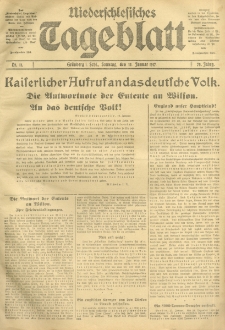 Niederschlesisches Tageblatt, no 11 (Sonntag, den 14. Januar 1917)
