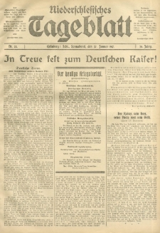 Niederschlesisches Tageblatt, no 22 (Sonnabend, den 27. Januar 1917)
