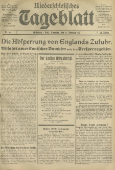Niederschlesisches Tageblatt, no 36 (Dienstag, den 13. Februar 1917)
