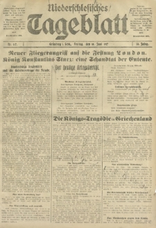 Niederschlesisches Tageblatt, no 137 (Freitag, den 15. Juni 1917)