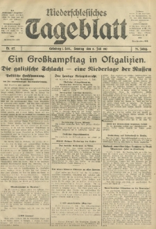 Niederschlesisches Tageblatt, no 157 (Sonntag, den. 8 Juli 1917)