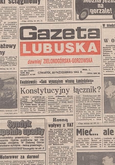 Gazeta Lubuska : weekend : dawniej Zielonogórska-Gorzowska R. XLI [właśc. XLII], nr 72 (26 marca 1993). - Wyd. 1