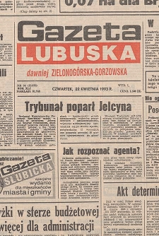 Gazeta Lubuska : weekend : dawniej Zielonog&oacute;rska-Gorzowska R. XLI [właśc. XLII], nr 122 (28 maja 1993). - Wyd 1